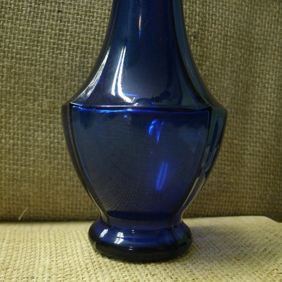 Hazel Atlas Vintage Cobalt Blue Glass Vase - Picture 6 of 16